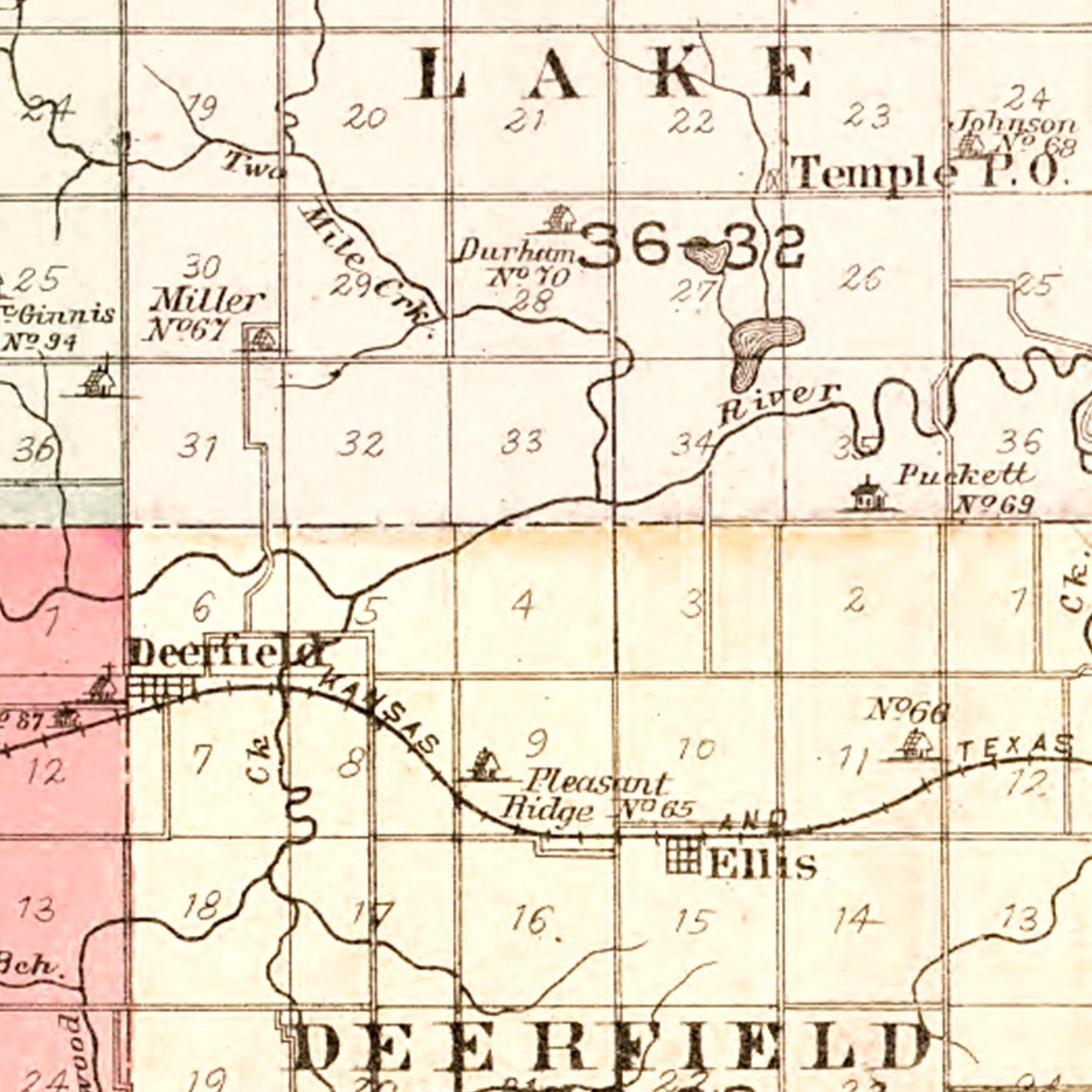 Vintage Map of Vernon County, Missouri 1903