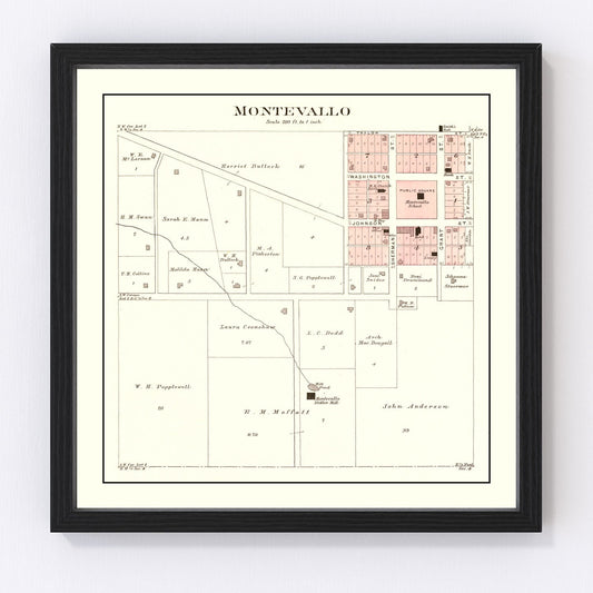 Vintage Map of Montevallo, Missouri 1903