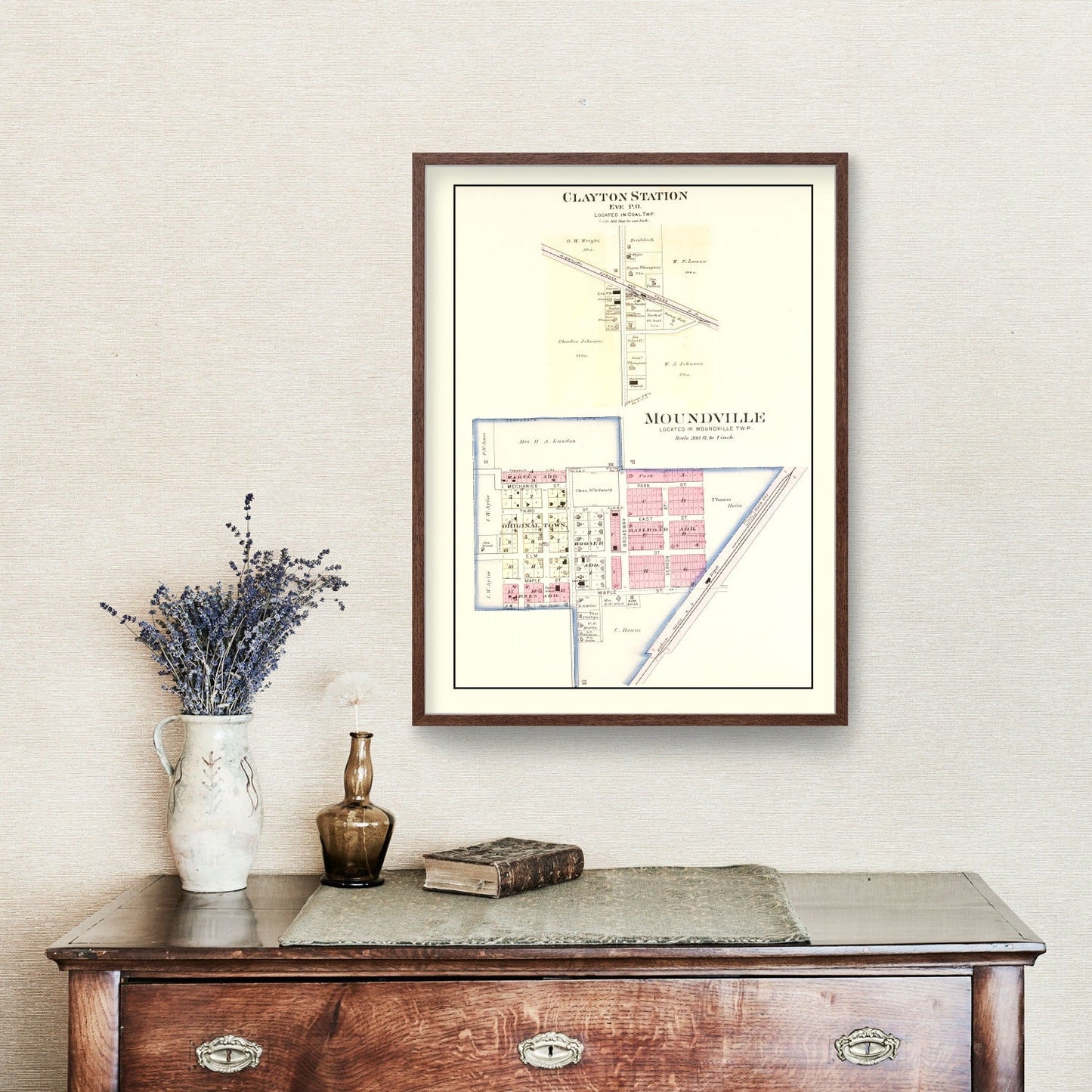 Vintage Map of Moundville, Missouri 1903
