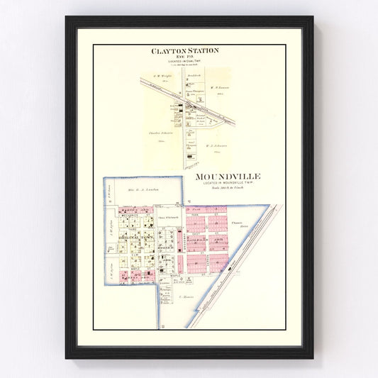 Vintage Map of Moundville, Missouri 1903