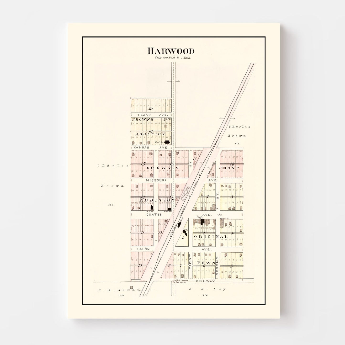 Vintage Map of Harwood, Missouri 1903