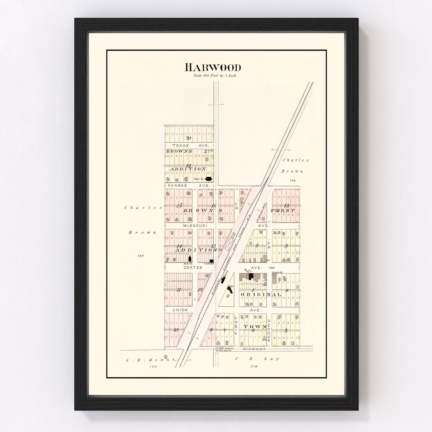Vintage Map of Harwood, Missouri 1903