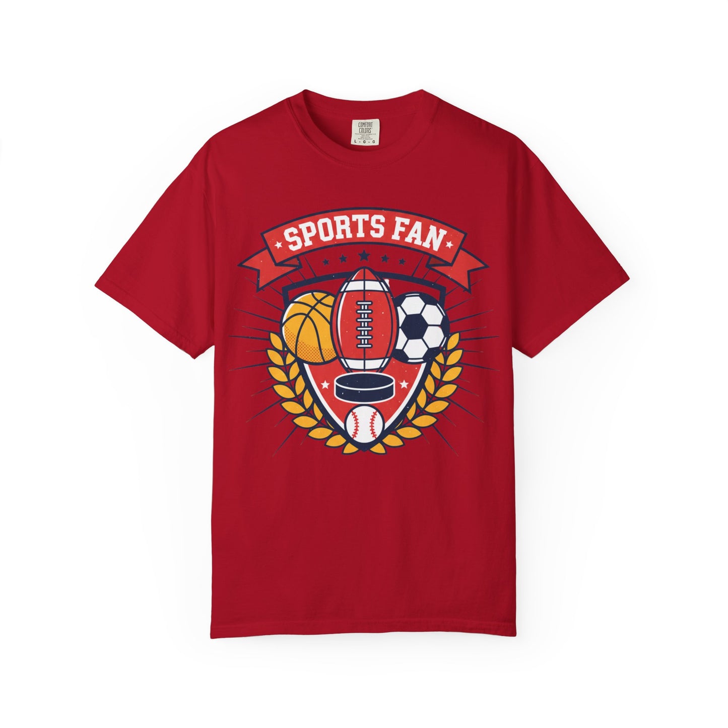 Sports Fan emblem T-shirt | Football Basketball Soccer Baseball