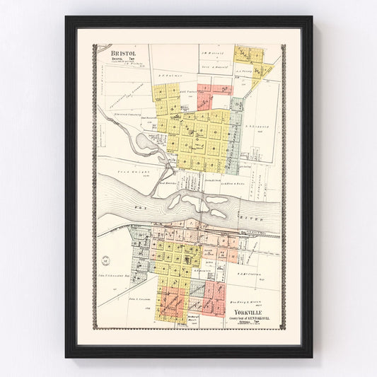 Vintage Map of Bristol, Illinois 1903