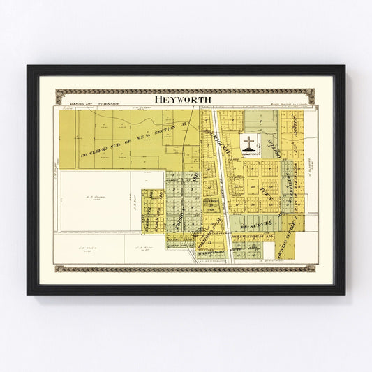 Vintage Map of Plano, Illinois 1903