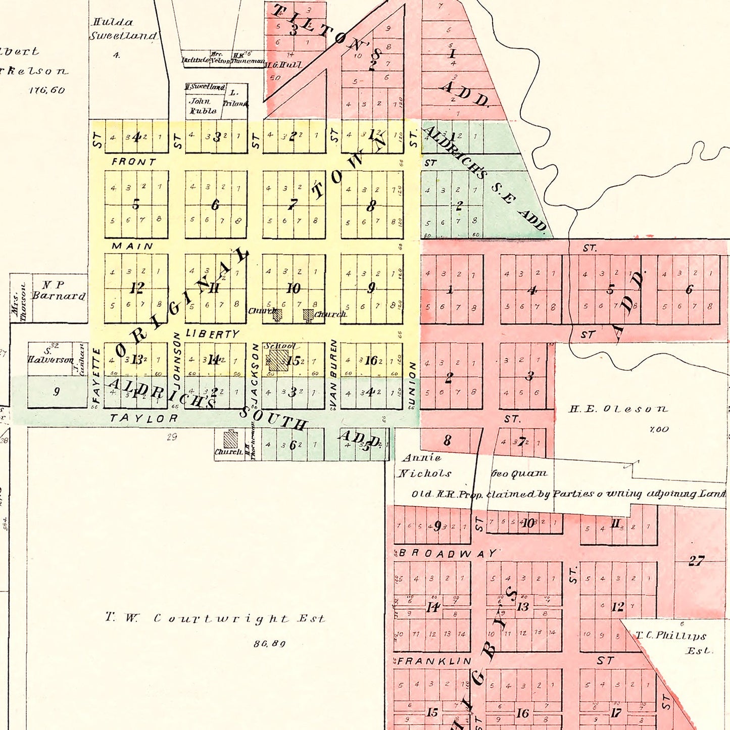 Vintage Map of Newark, Illinois 1903