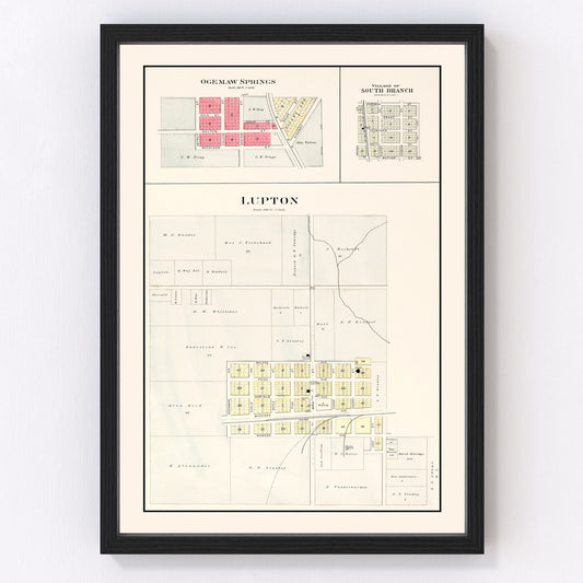 Vintage Map of South Branch, Michigan 1903