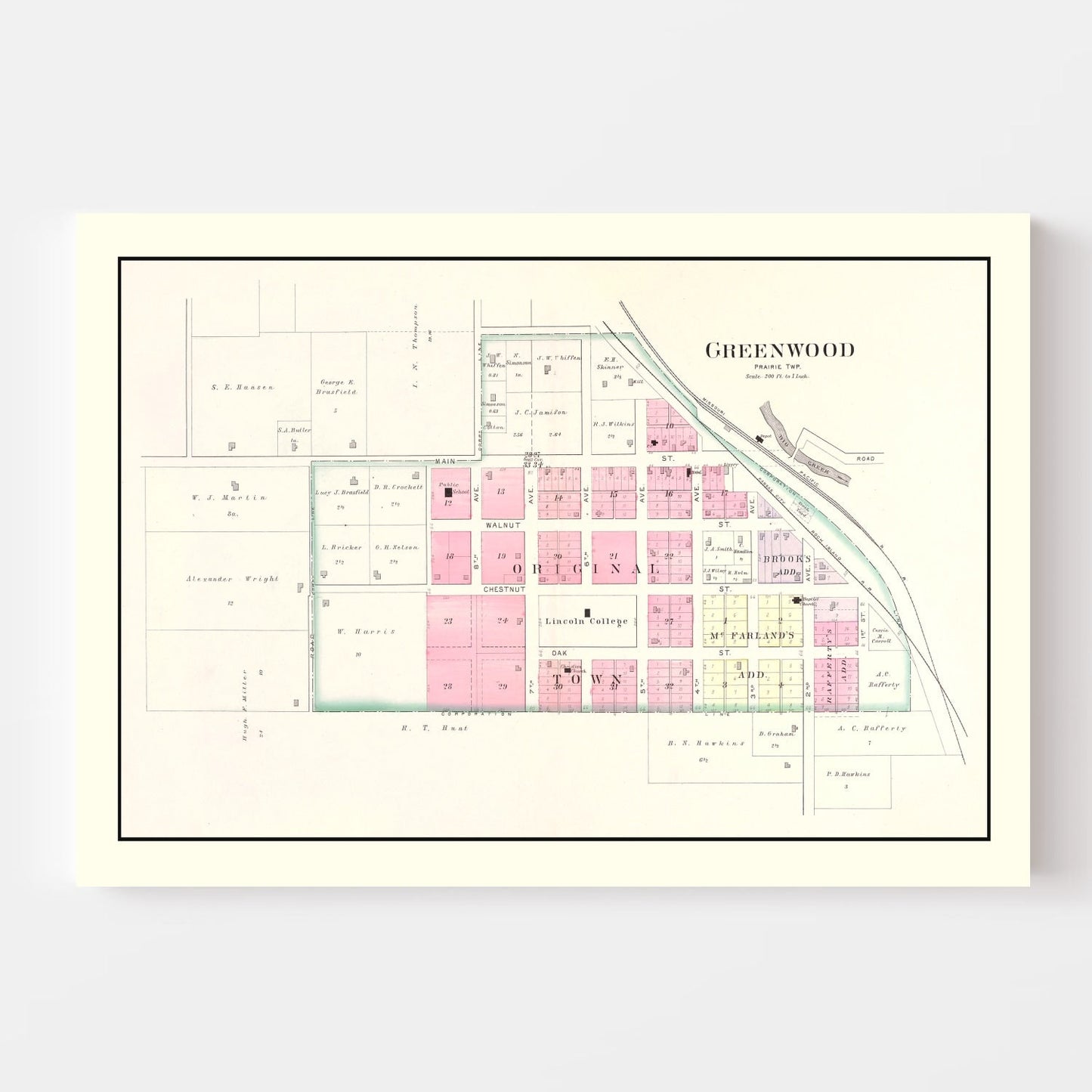 Vintage Map of Greenwood, Missouri 1904