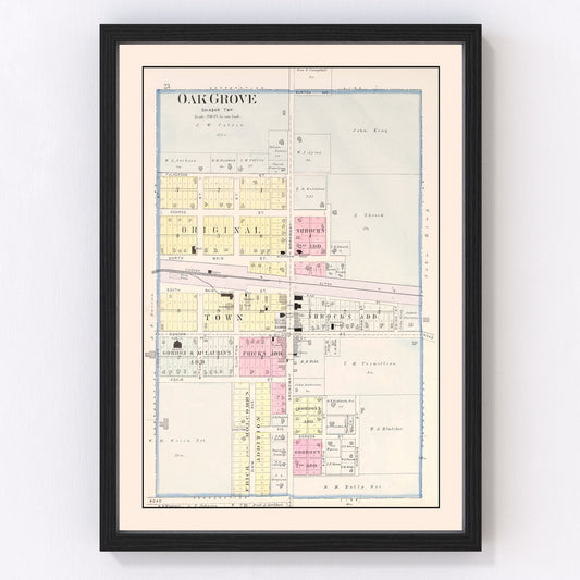 Vintage Map of Oak Grove, Missouri 1904