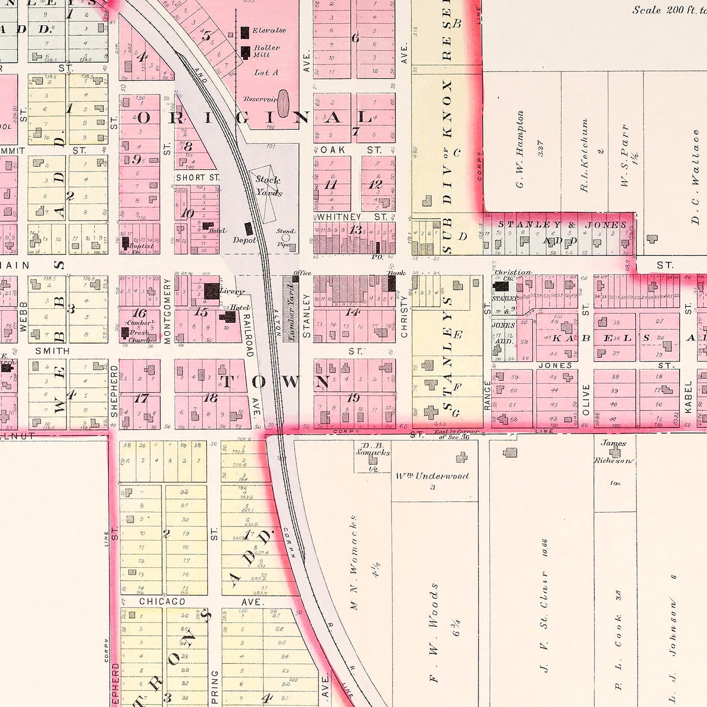 Vintage Map of Blue Springs, Missouri 1904