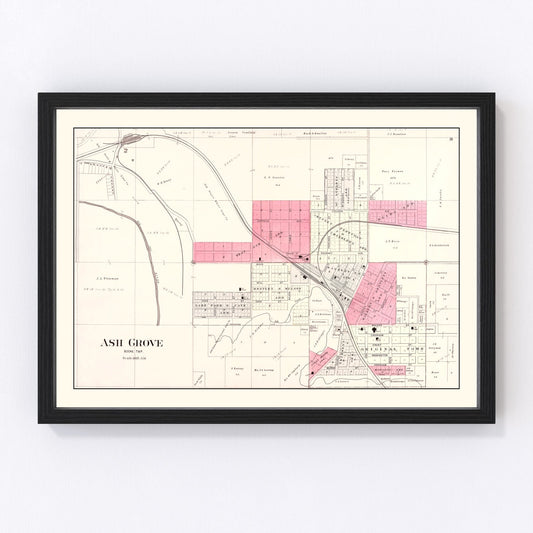Vintage Map of Ash Grove, Missouri 1904