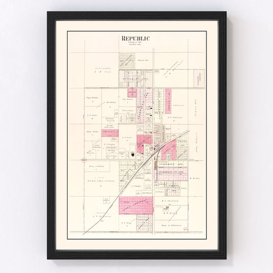 Vintage Map of Republic, Missouri 1904