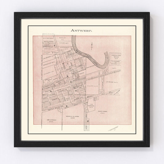 Vintage Map of Antwerp, Ohio 1905