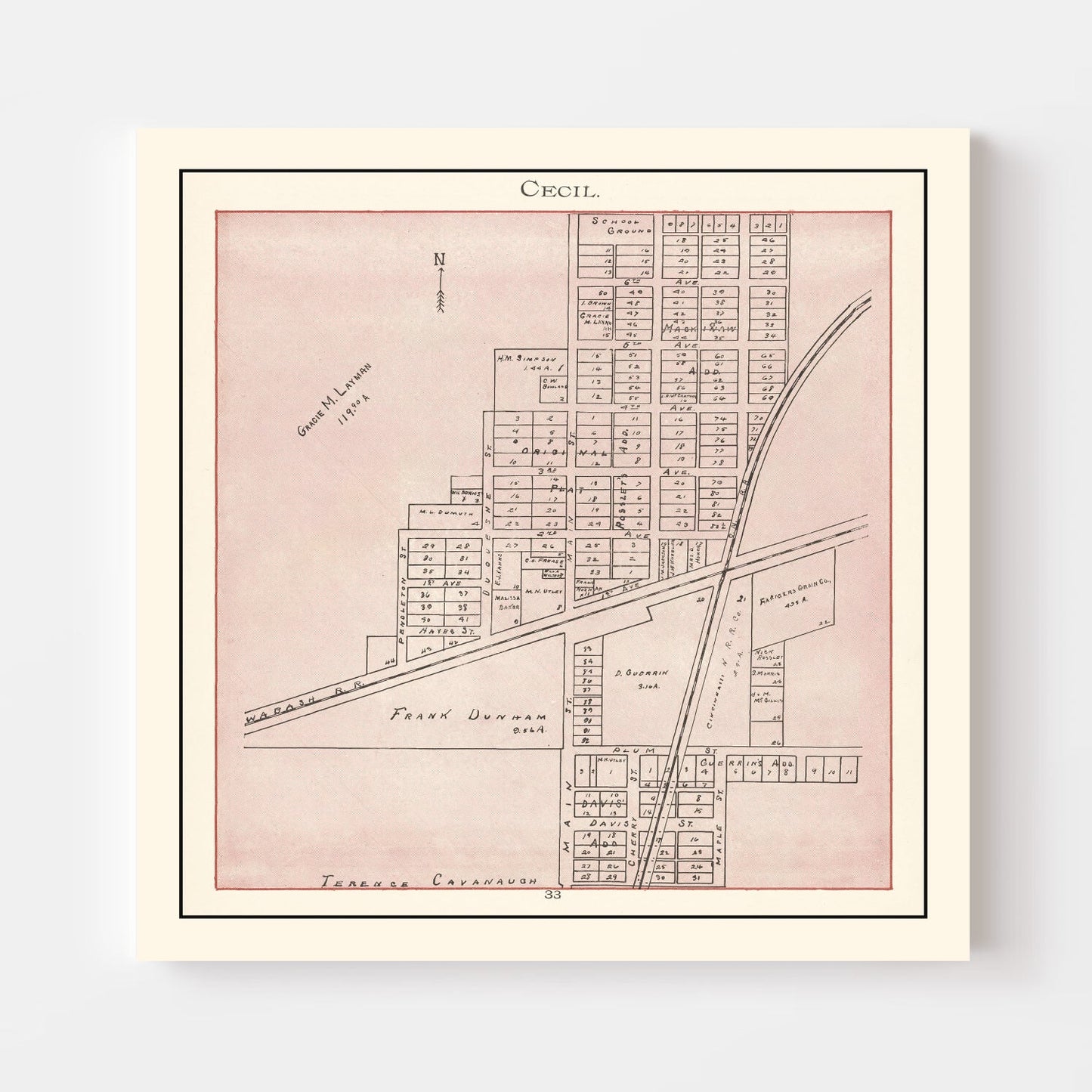 Vintage Map of Cecil, Ohio 1905