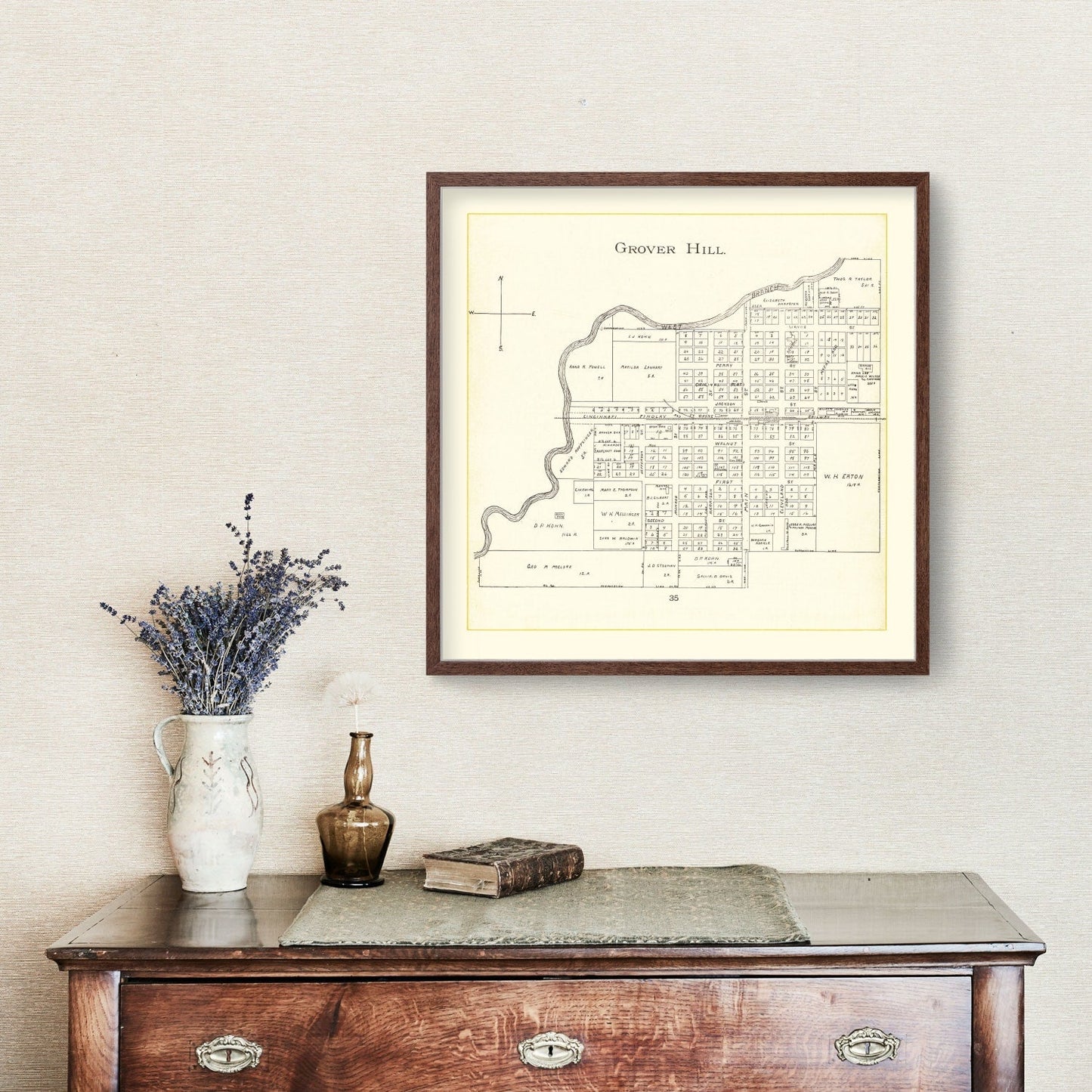 Vintage Map of Grover Hill, Ohio 1905