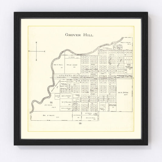 Vintage Map of Grover Hill, Ohio 1905