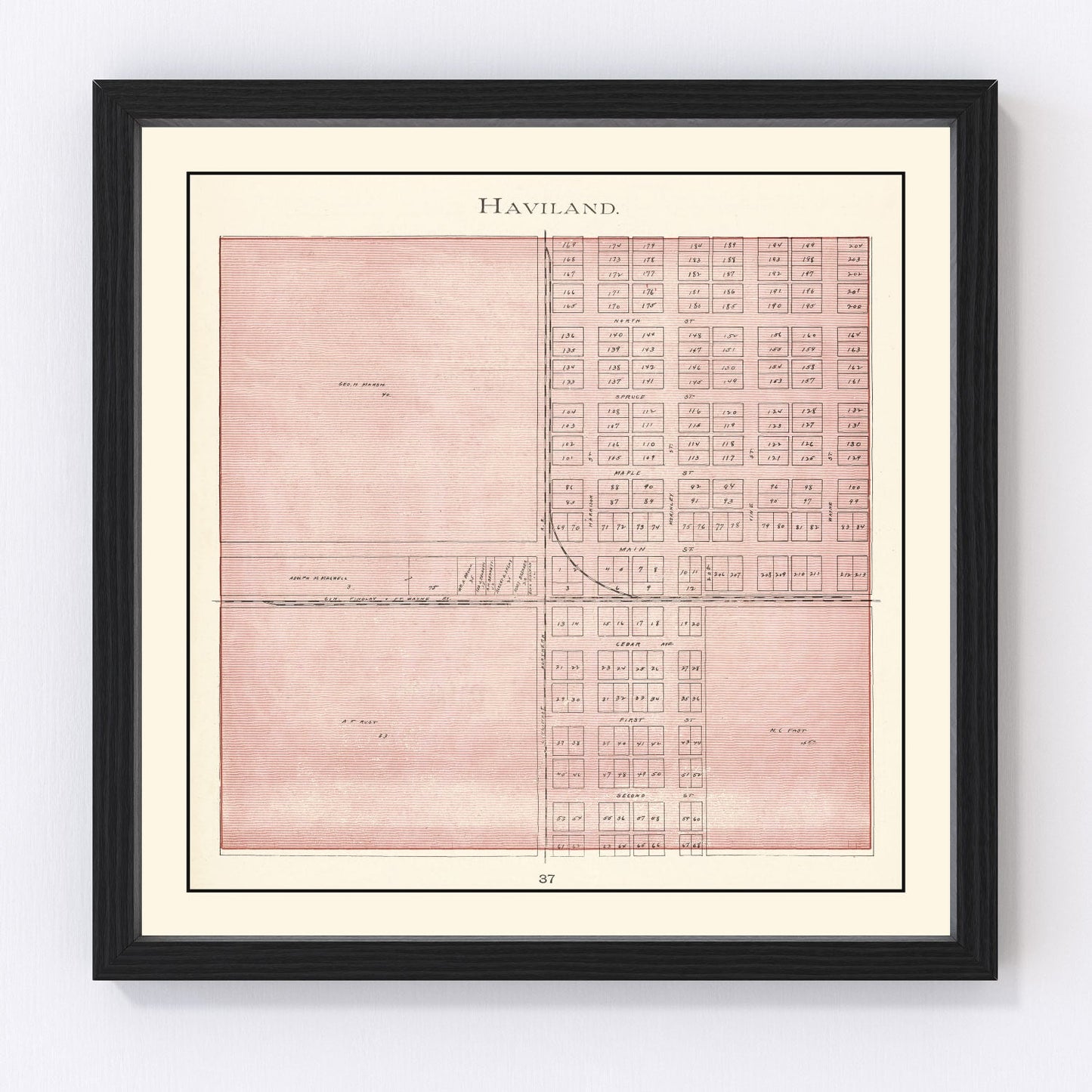 Vintage Map of Haviland, Ohio 1905