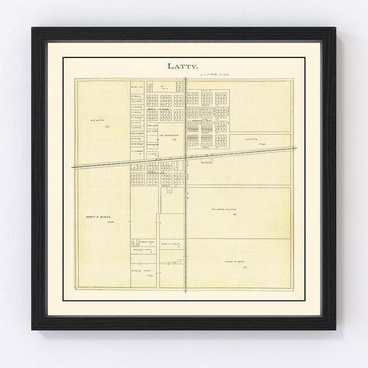 Vintage Map of Latty, Ohio 1905