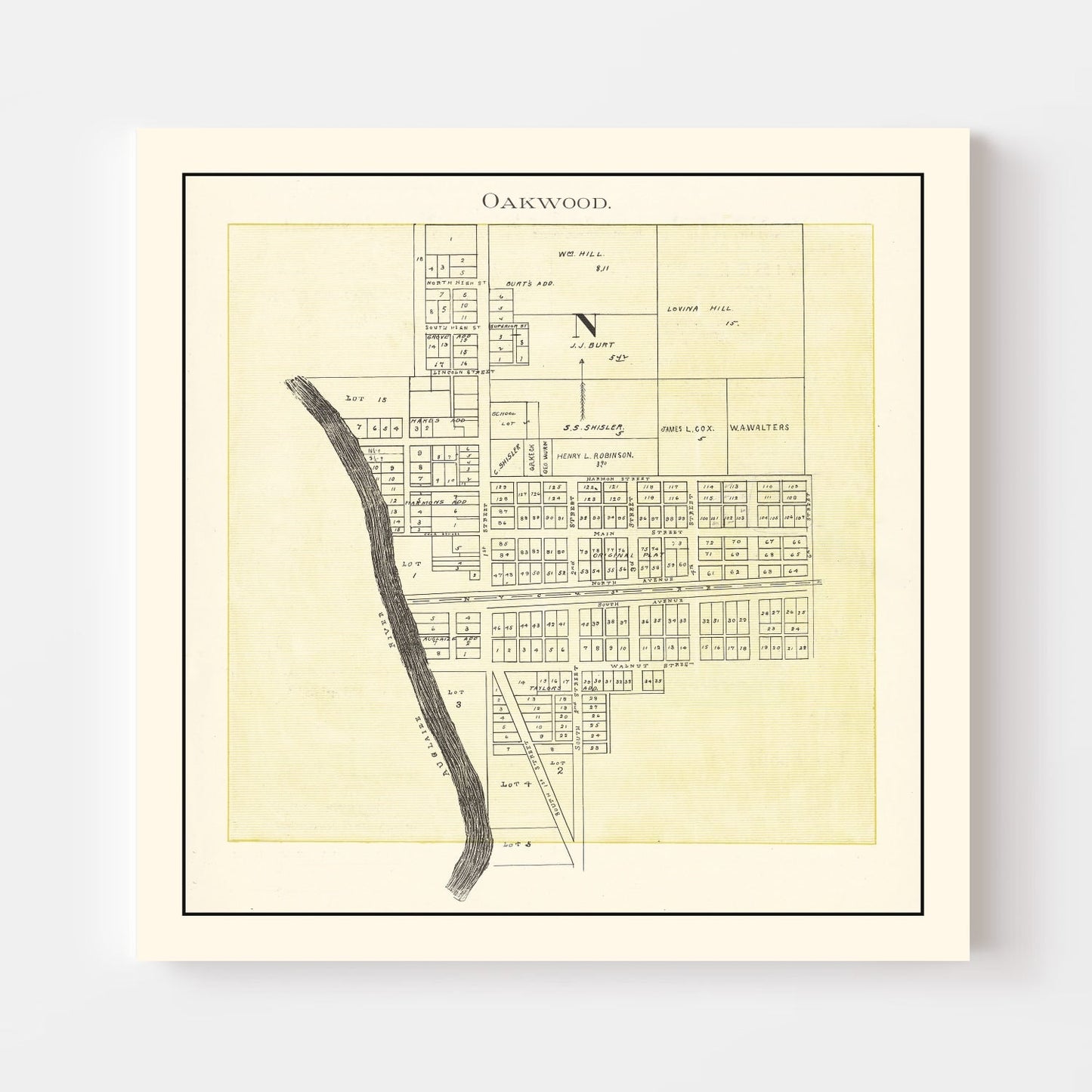 Vintage Map of Oakwood, Ohio 1905
