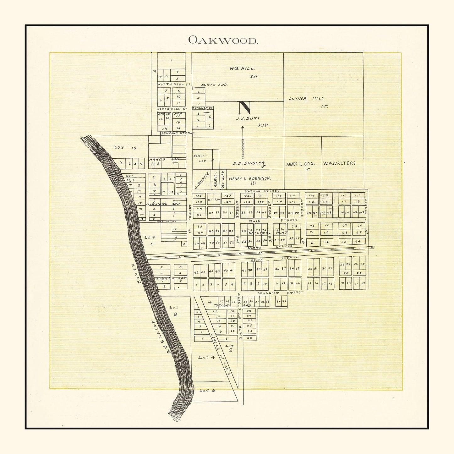 Vintage Map of Oakwood, Ohio 1905