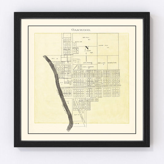 Vintage Map of Oakwood, Ohio 1905