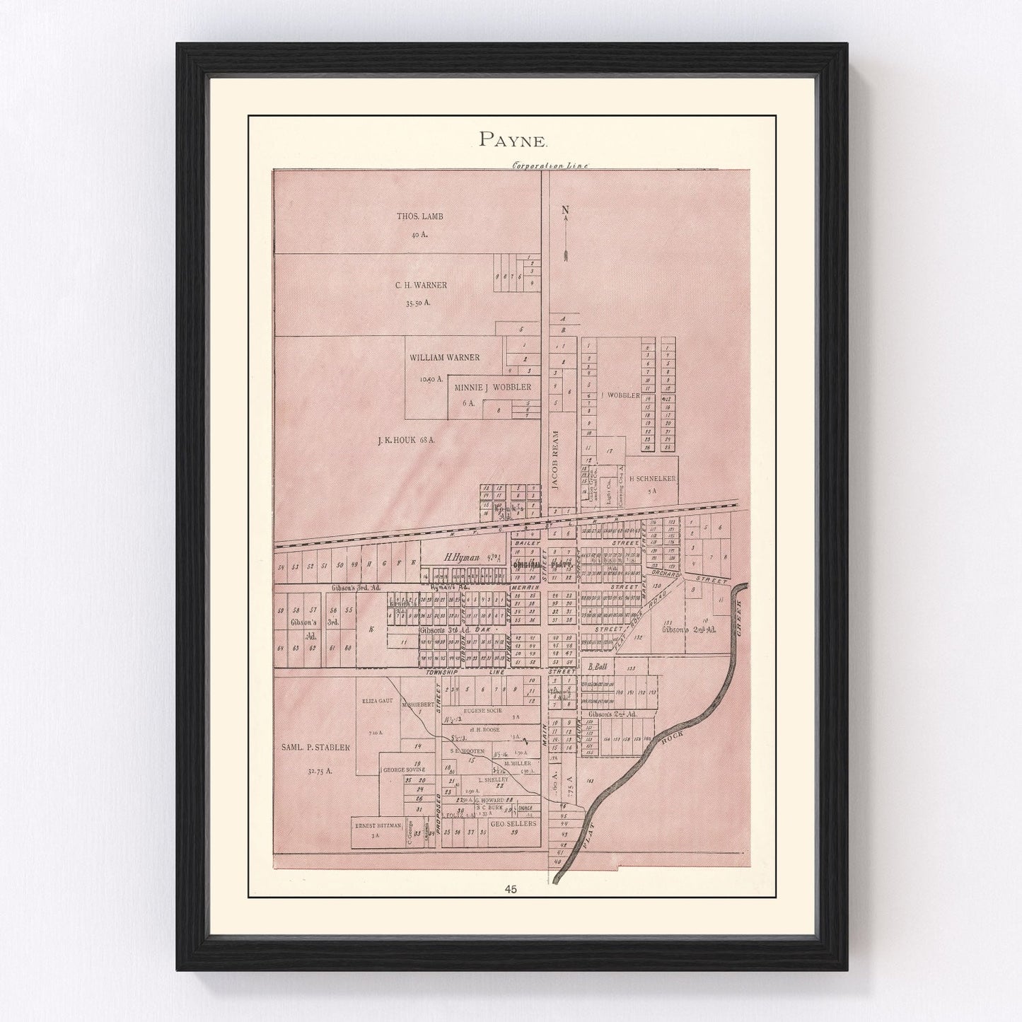 Vintage Map of Payne, Ohio 1905