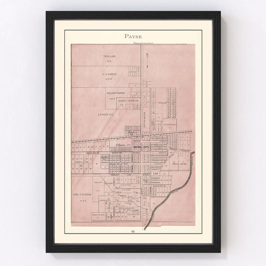 Vintage Map of Payne, Ohio 1905
