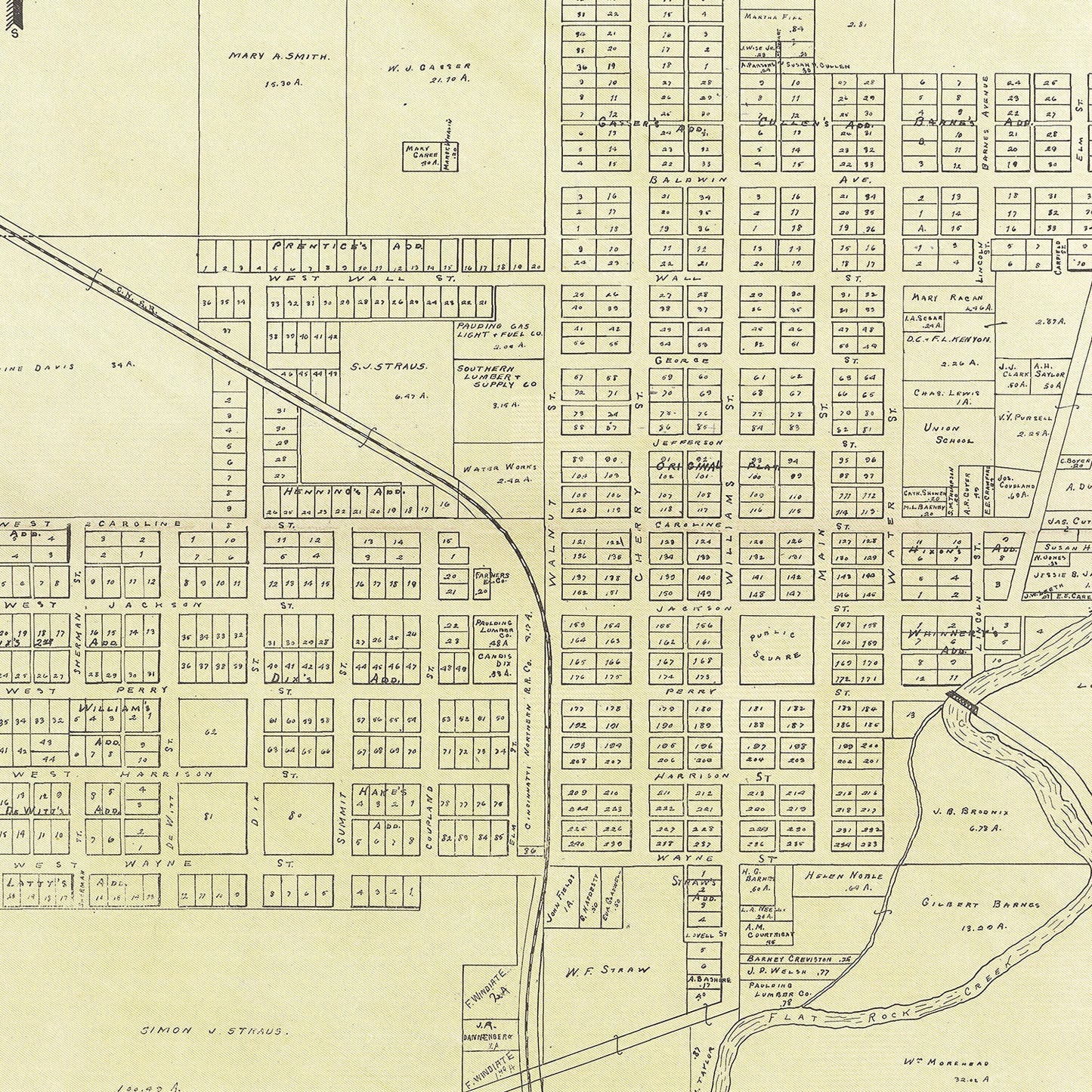 Vintage Map of Paulding, Ohio 1905