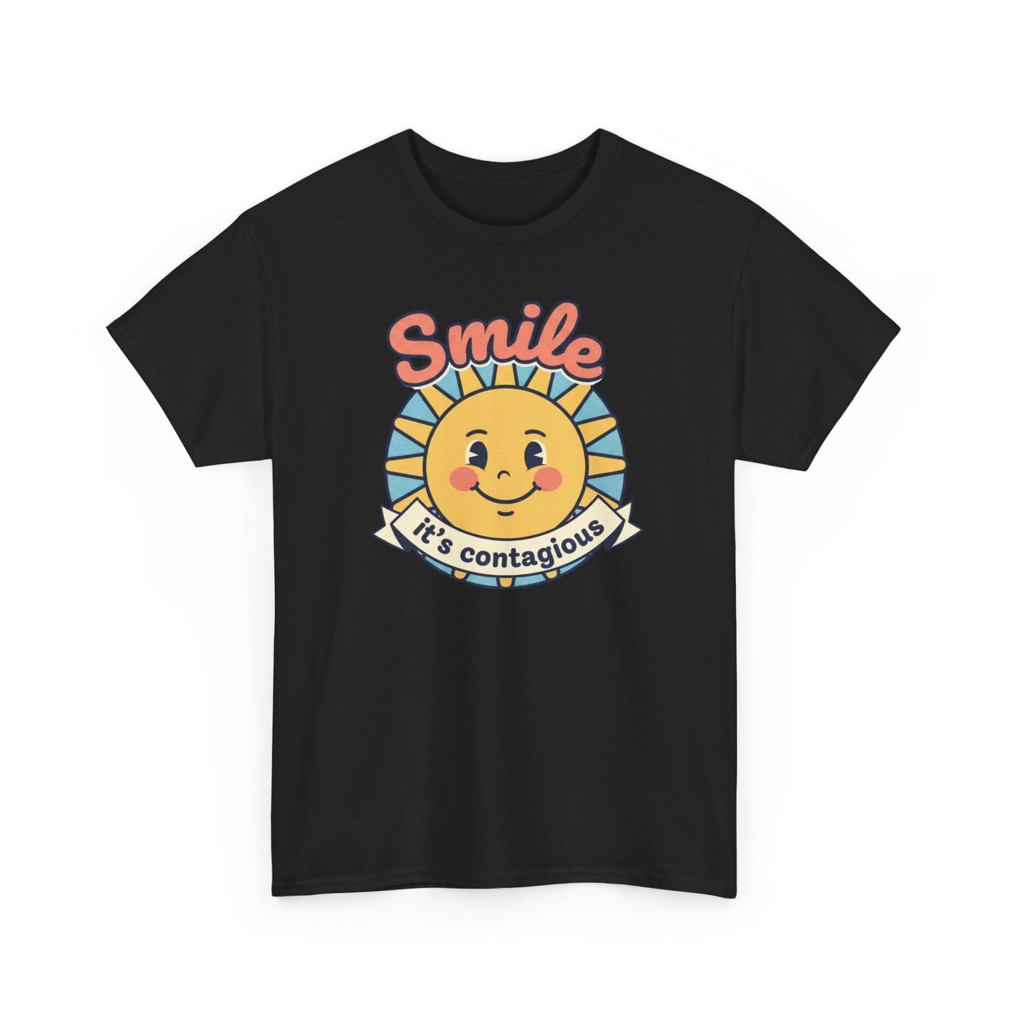 Smiling Sun "Smile It's Contagious" Tee | Cute Retro Sunshine Tee