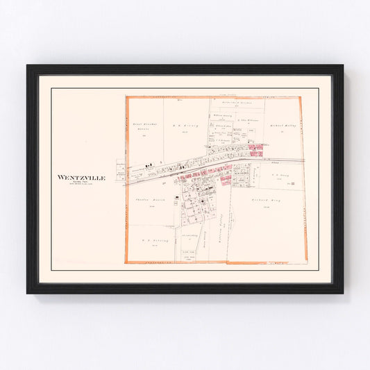 Vintage Map of Wentzville, Missouri 1905