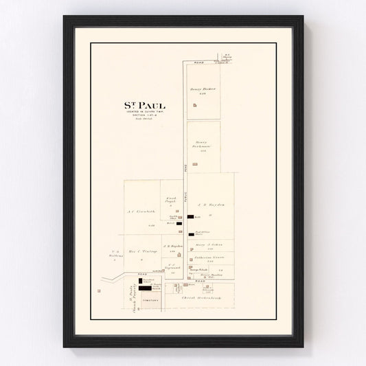 Vintage Map of Saint Paul, Missouri 1905