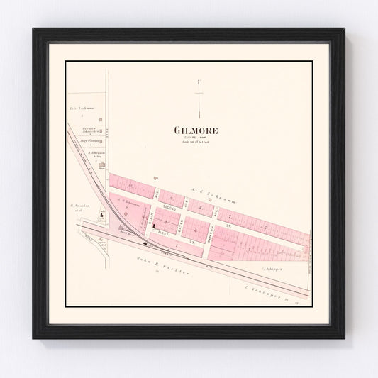 Vintage Map of Gilmore, Missouri 1905