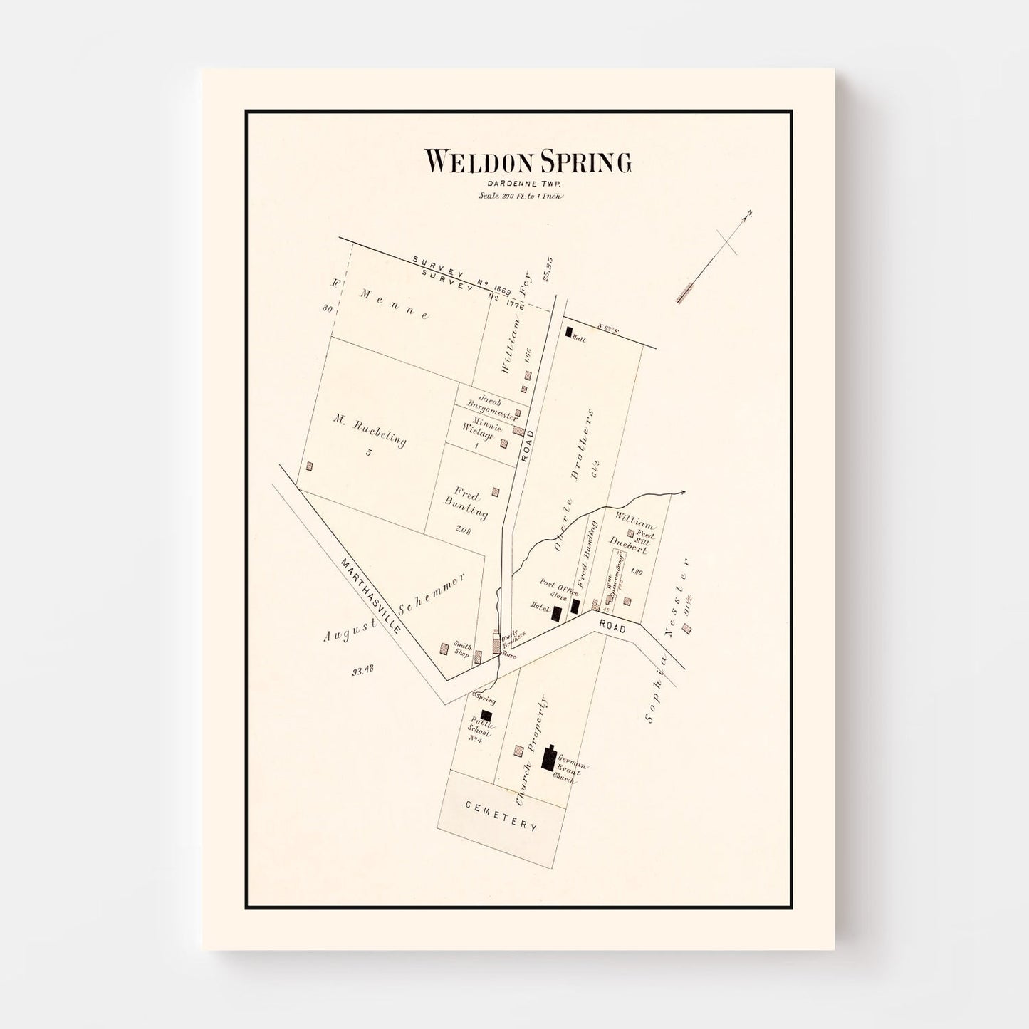 Vintage Map of Weldon Spring, Missouri 1905