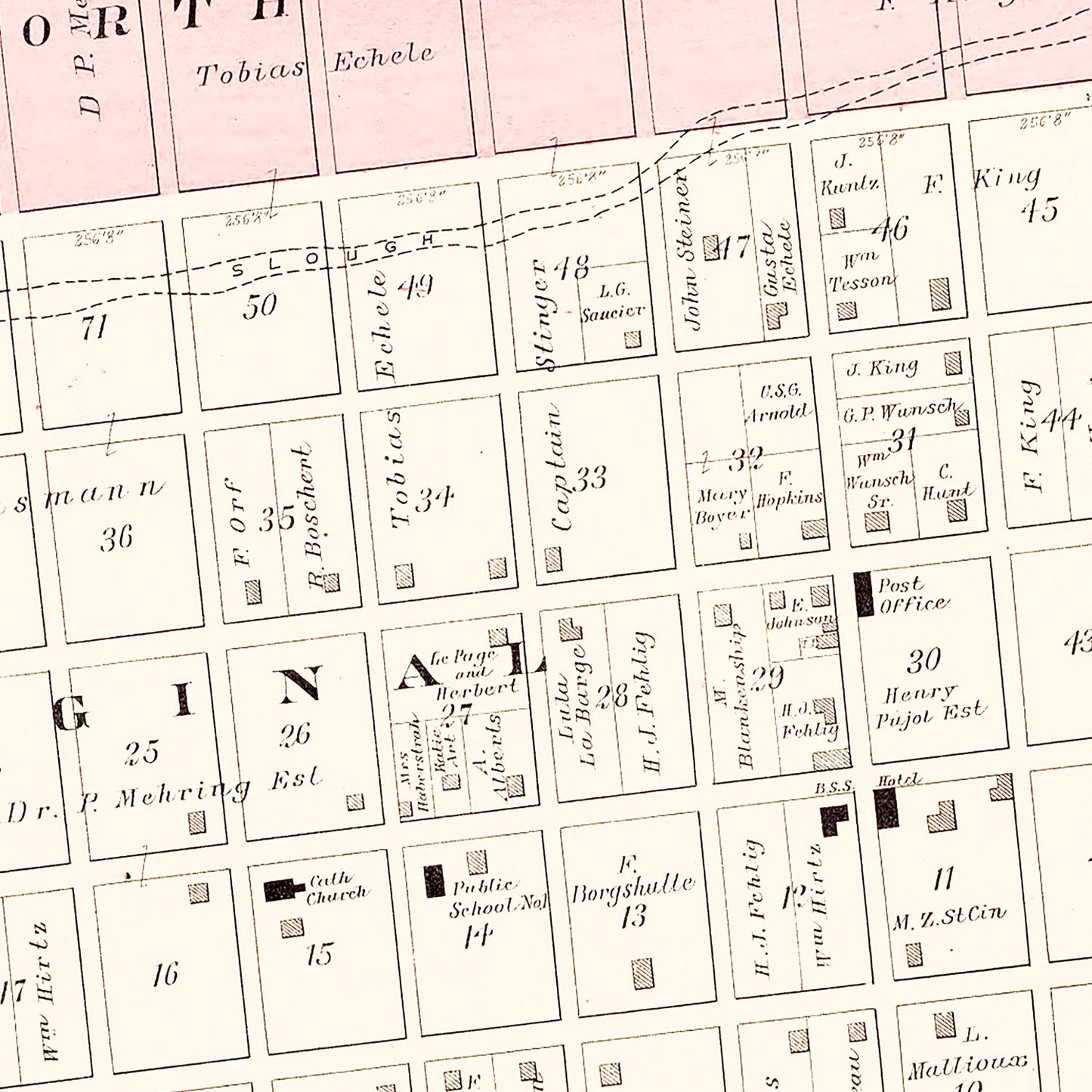 Vintage Map of Portage des Sioux, Missouri 1905