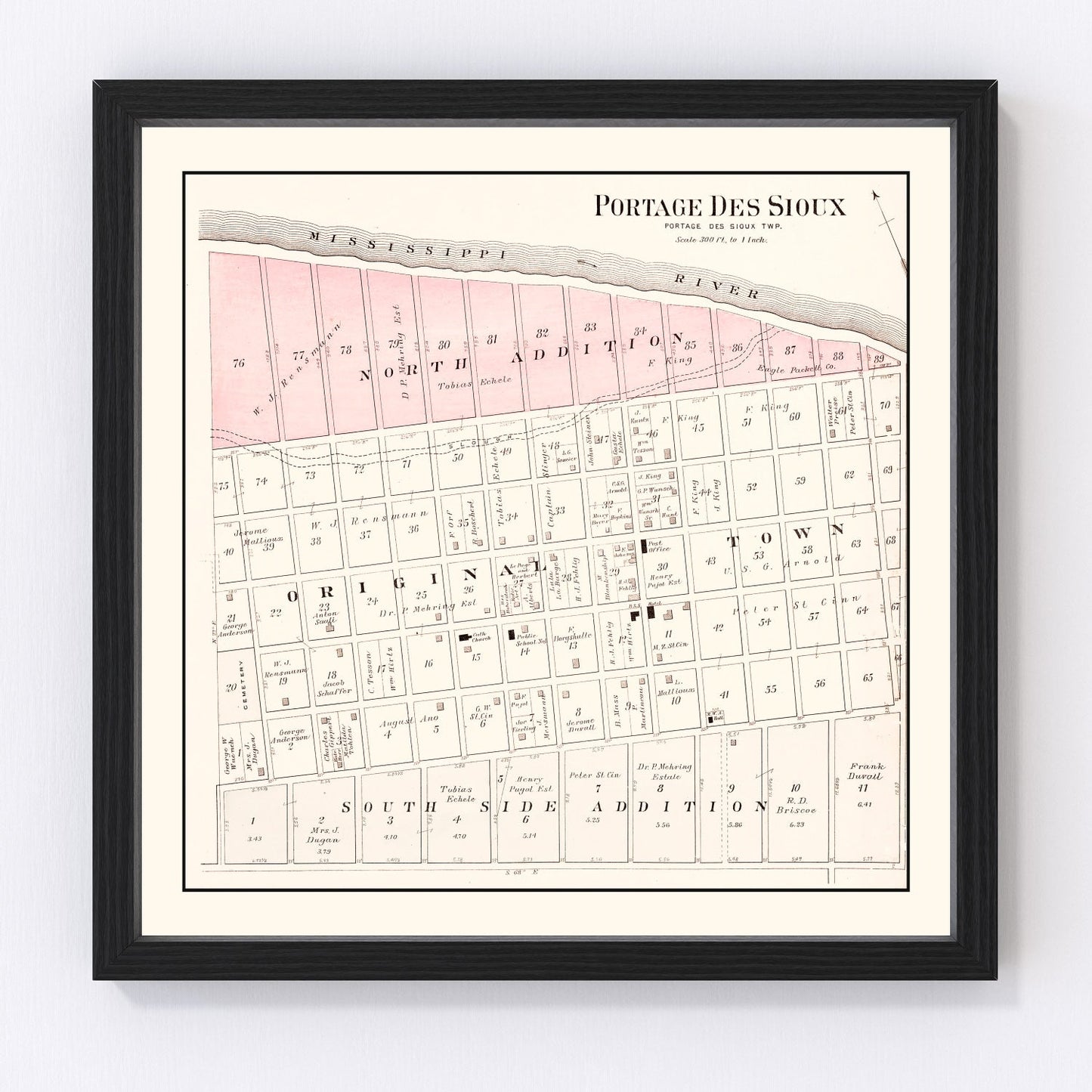 Vintage Map of Portage des Sioux, Missouri 1905