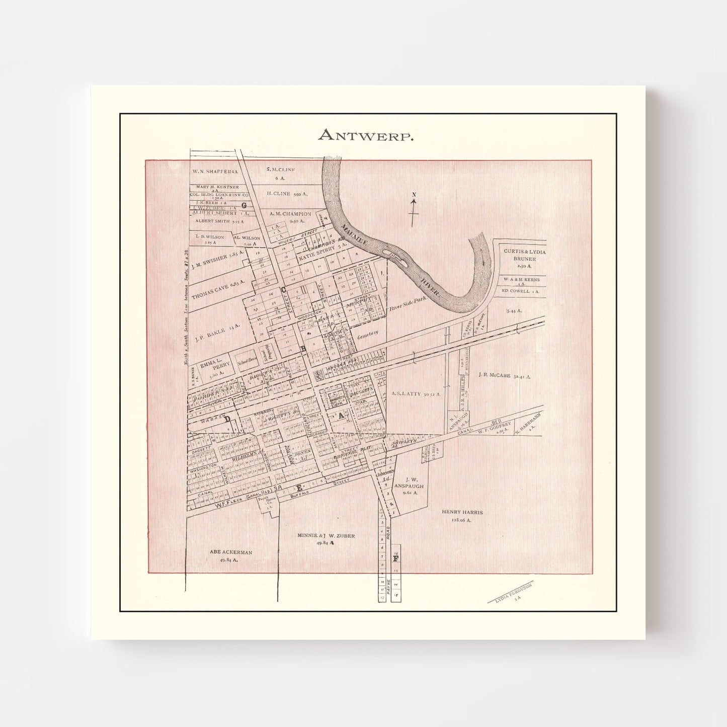 Vintage Map of Ida County, Iowa 1906