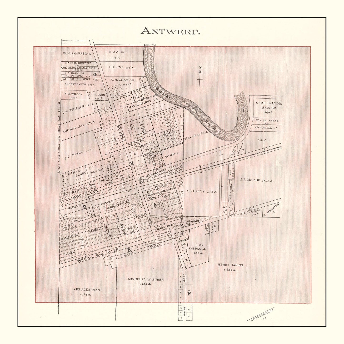 Vintage Map of Ida County, Iowa 1906