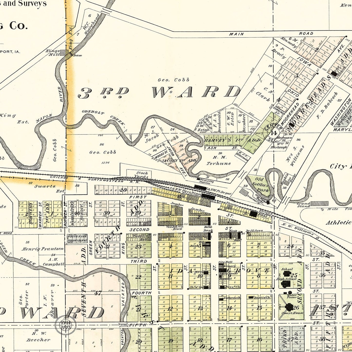 Vintage Map of Ida Grove, Iowa 1906