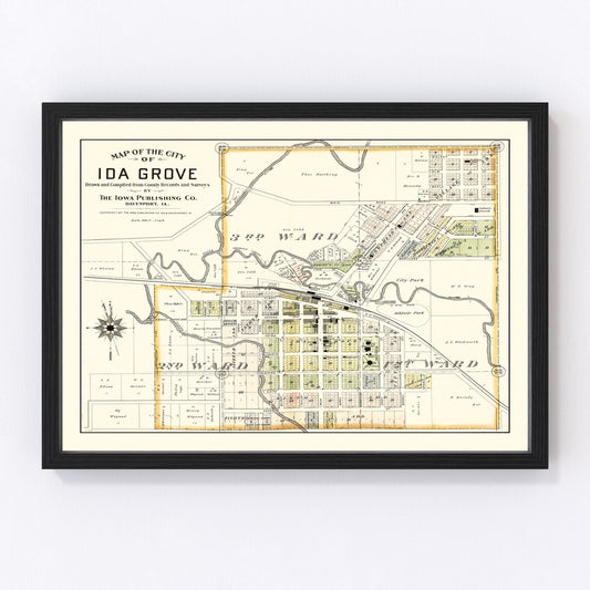 Vintage Map of Ida Grove, Iowa 1906