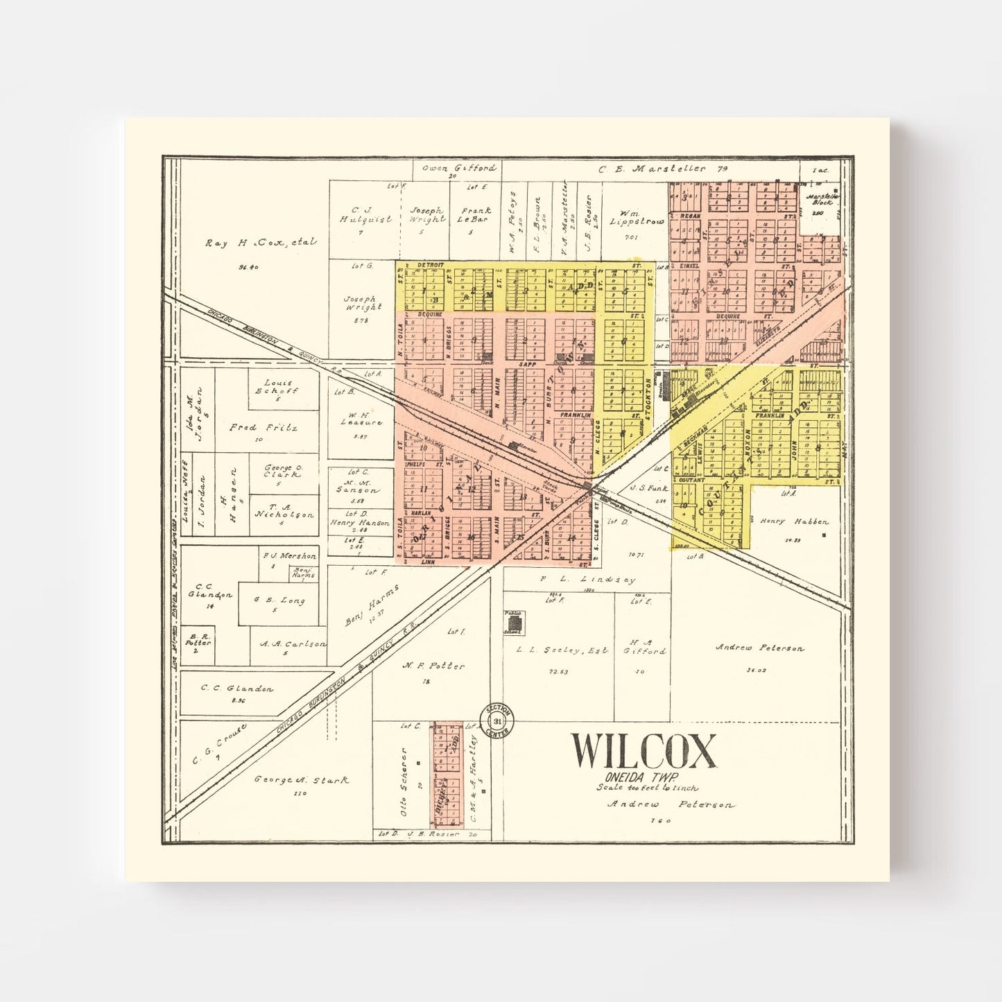 Vintage Map of Waushara County, Wisconsin 1906