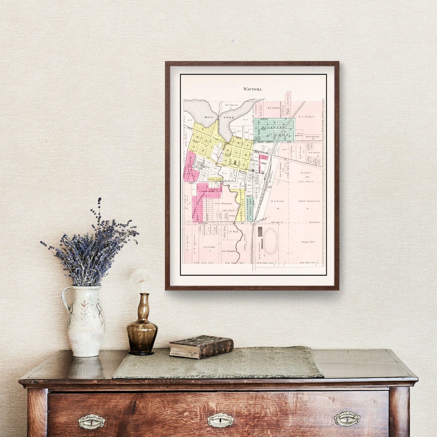 Vintage Map of Wautoma, Wisconsin 1906