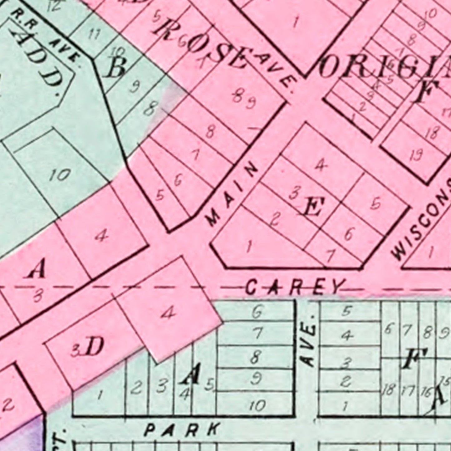 Vintage Map of Wild Rose, Wisconsin 1906