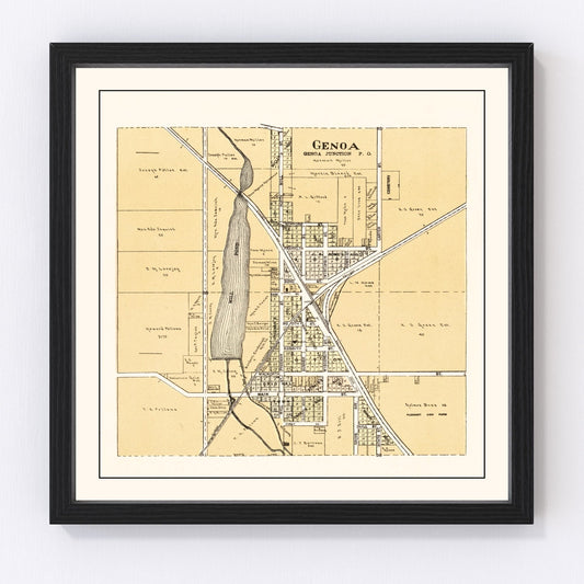 Vintage Map of Genoa, Wisconsin 1907