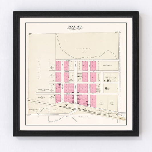 Vintage Map of Malmo, Nebraska 1907