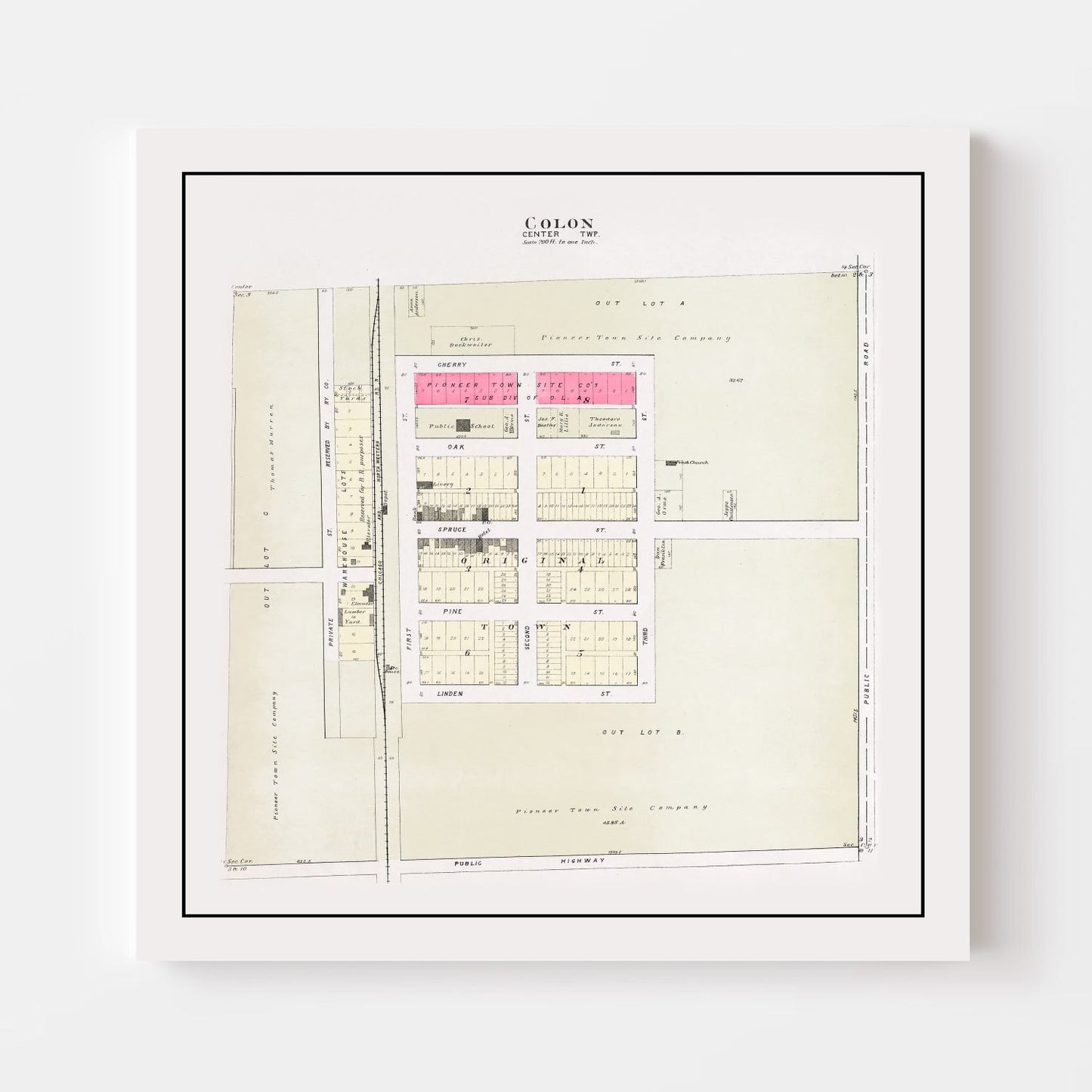 Vintage Map of Colon, Nebraska 1907