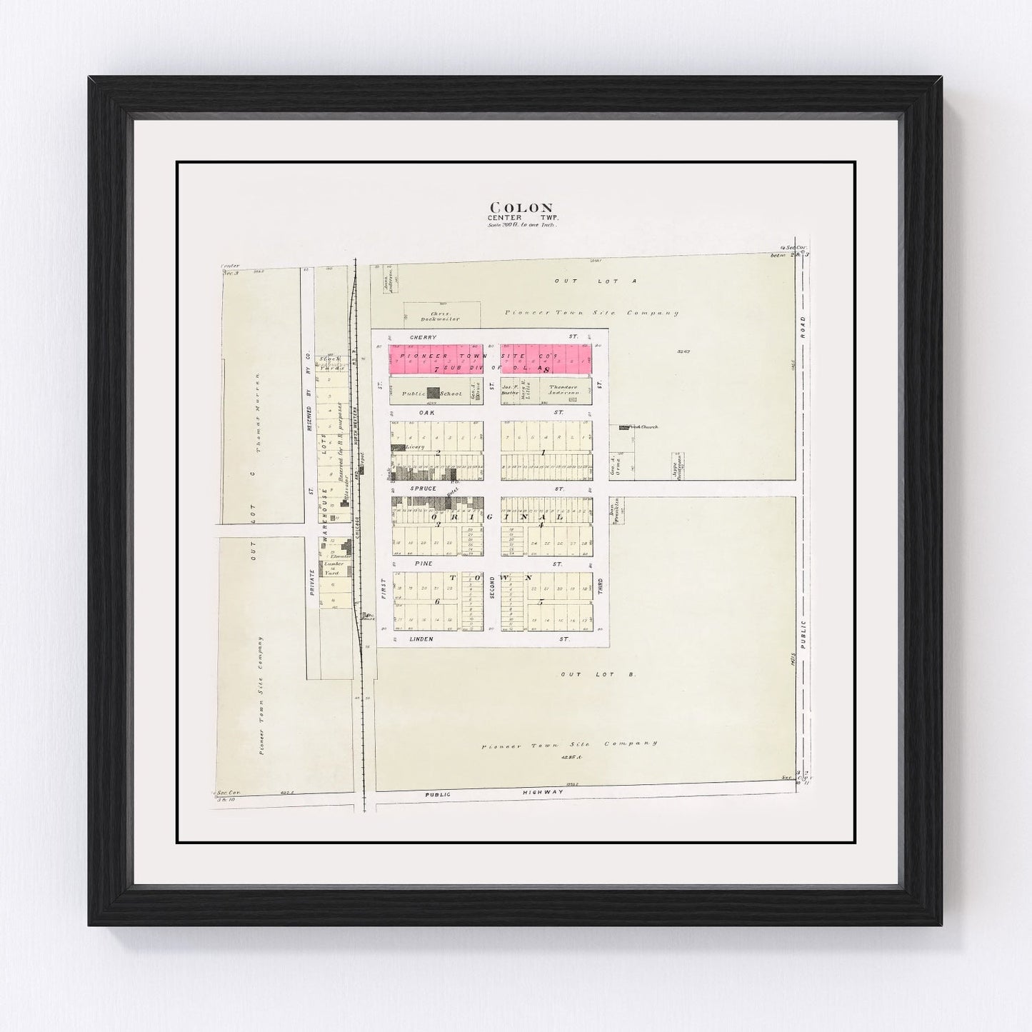 Vintage Map of Colon, Nebraska 1907