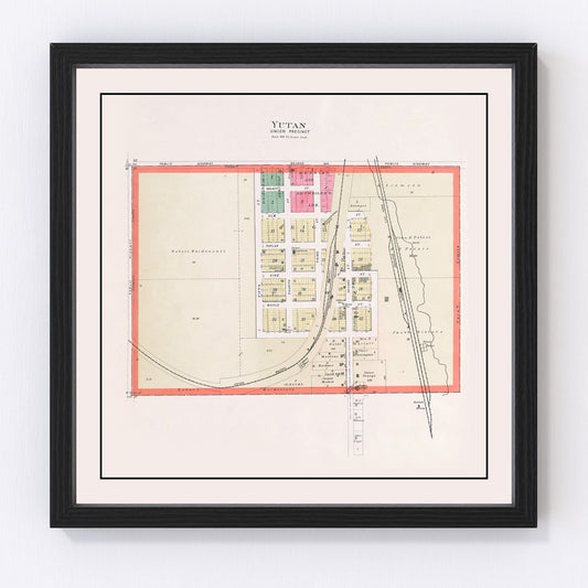 Vintage Map of Yutan, Nebraska 1907
