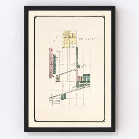 Vintage Map of Seelyville, Indiana 1907