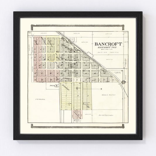 Vintage Map of Bancroft, Nebraska 1908