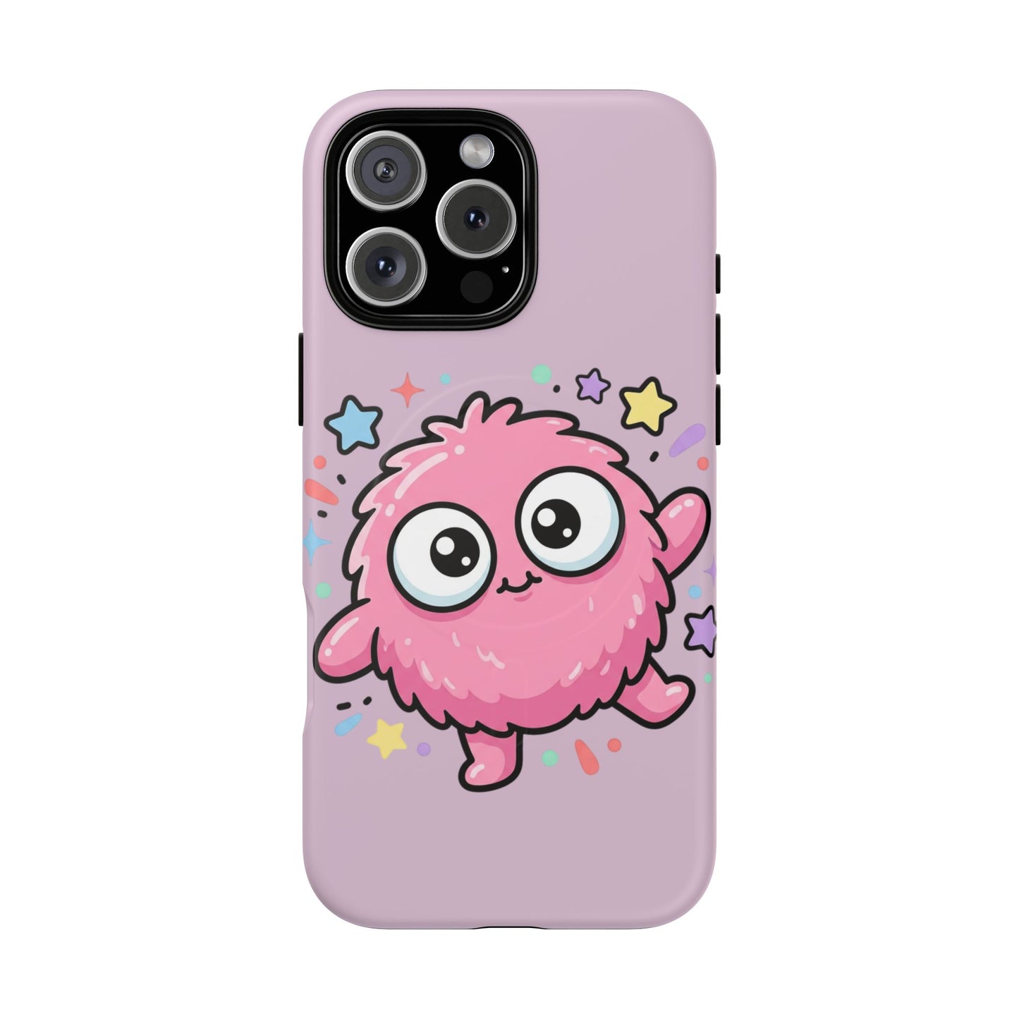 Cute Pink Fuzzy Monster Tough Magnetic Phone Case — Cute Kawaii Protective iPhone Cover